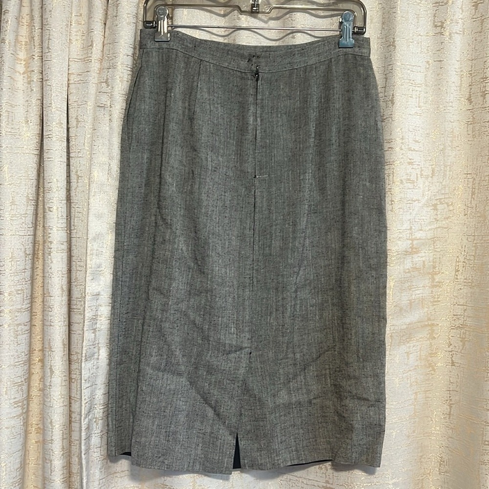 Gianni Sport Pencil Skirt Womens 12 Grey Rayon Linen Midi Vintage USA Officecore - Picture 2 of 8